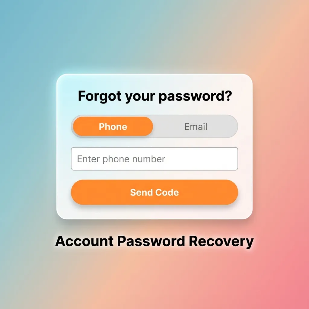Illustration of Dafabet “Forgot Password” screen showing options to reset via email, mobile number, or username