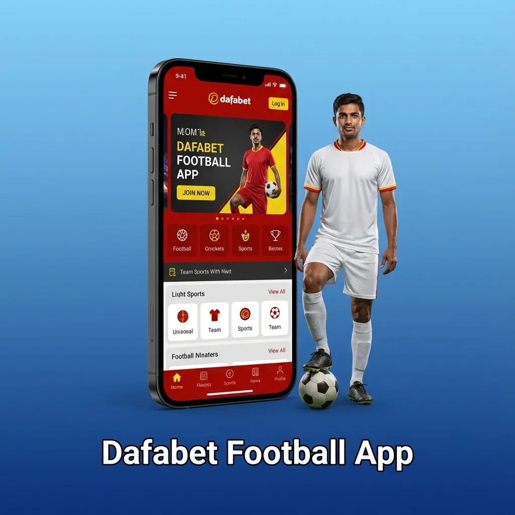 Smartphone screen showing the Dafabet football app with live odds, match list, and betting slip in a clean interface