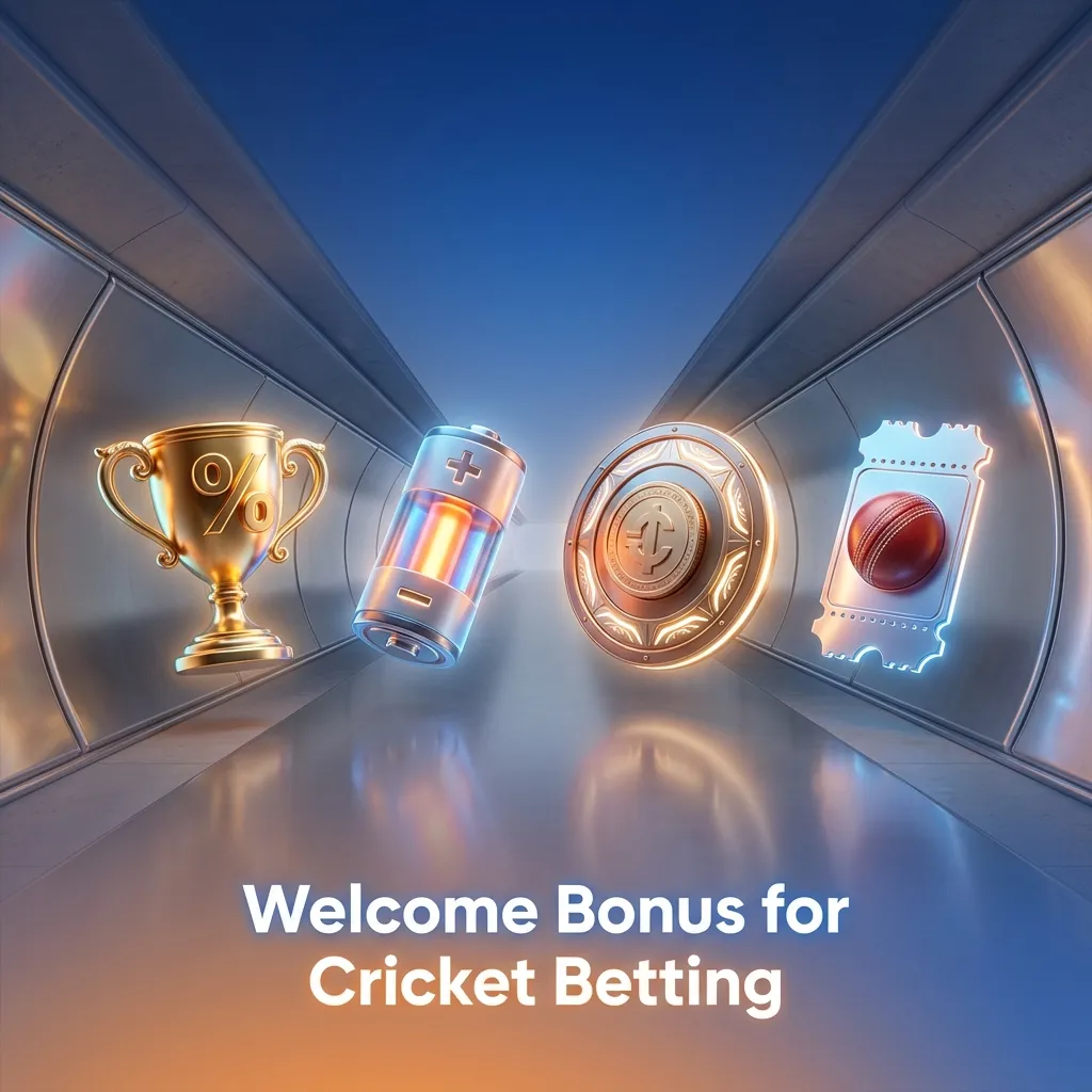 Banner showing “Welcome Bonus for Cricket Betting – 100% up to 20,000 INR” with cricket icons and payment method logos