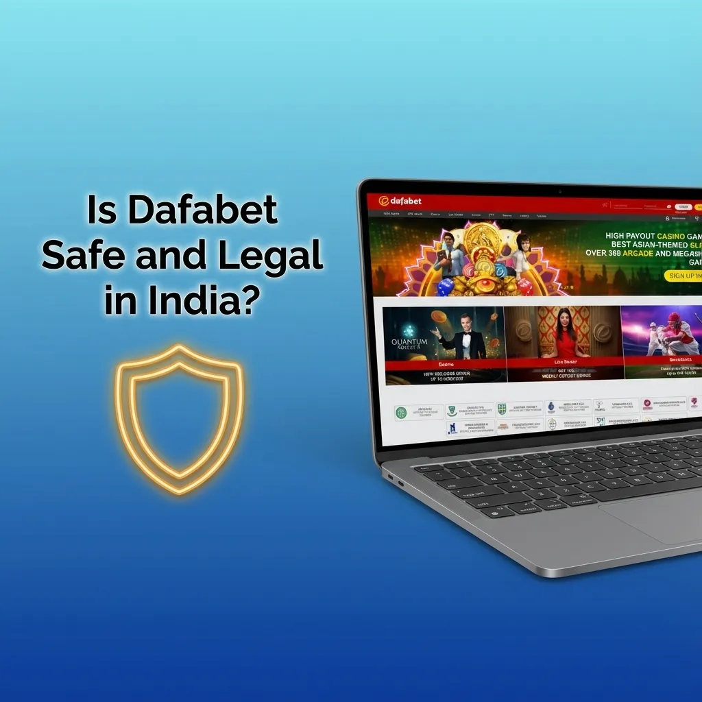 Infographic asking if Dafabet is safe and legal in India, highlighting Curacao licence, SSL, KYC and state-specific laws