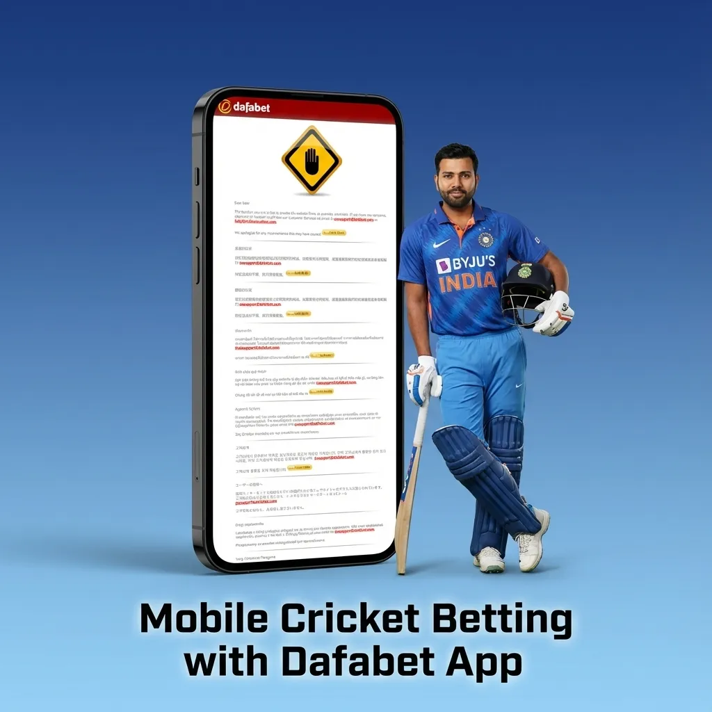 Smartphone displaying Dafabet app for mobile cricket betting in India, with cricket match odds and bet options on screen