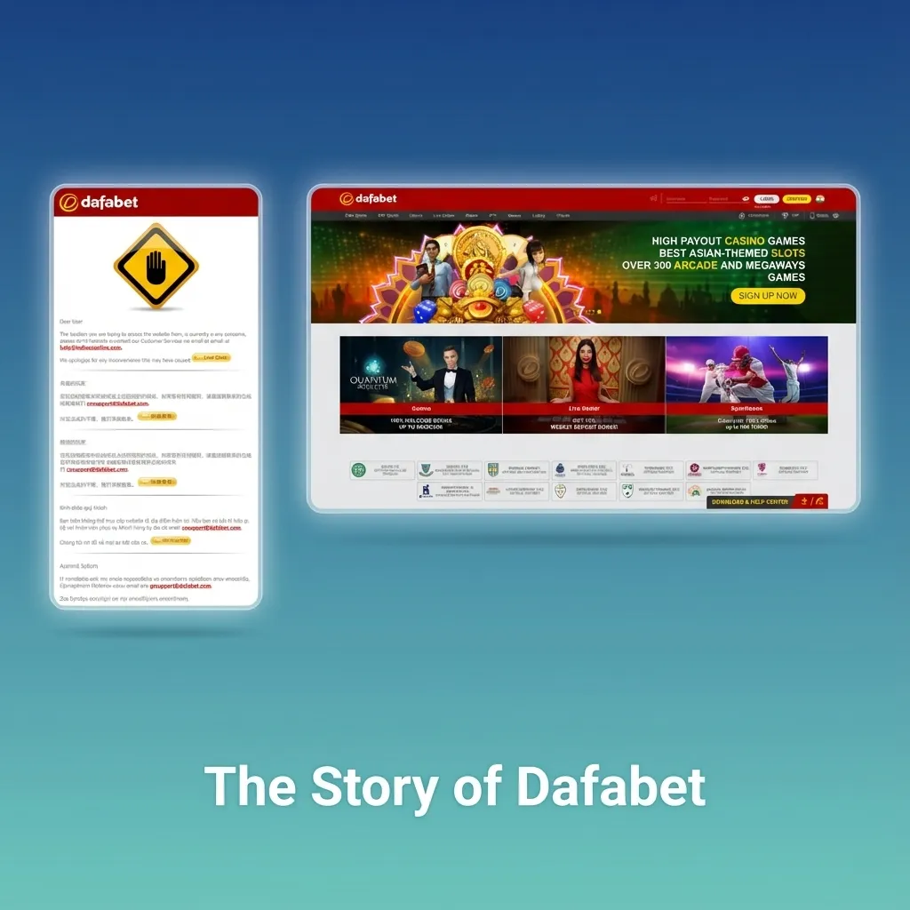Illustrated timeline of Dafabet’s growth from 2004 Asian launch to global betting brand with offices in Makati and India.